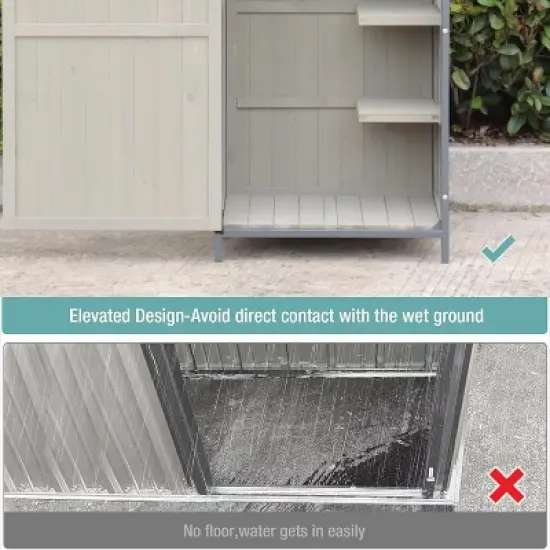 Sheds Outdoor Storage,Garden Shed with Metal Frame Structure and Adjustable Shelves,Large Capacity Storage Tool Cabinet Box for Backyard Garden Patio image {4}