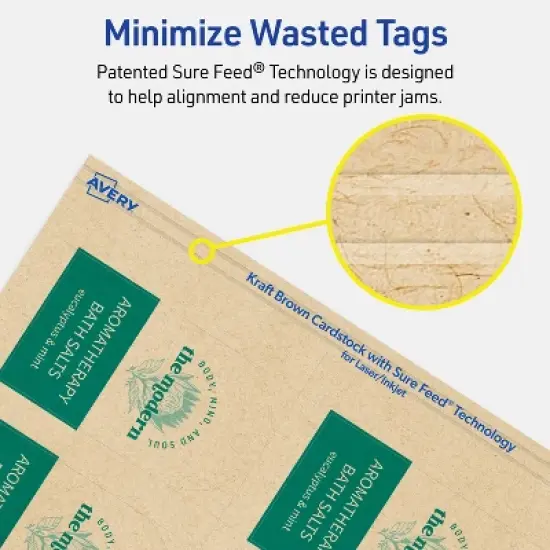 Avery Arched Printable Tags, 2" x 3-1/2", Kraft Brown, 80 Total image {6}