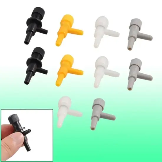 Unique Bargains Aquarium Fish Tank Plastic 2 Way Air Control Valves Assorted Color 10 Pcs image {1}