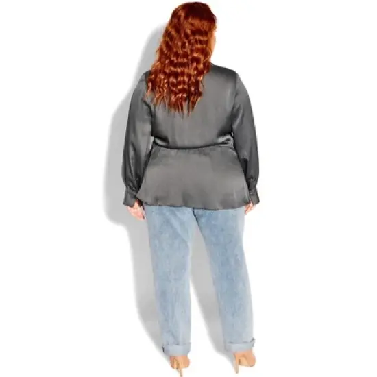 Women's Plus Size Simple Luxury Top  - Slate | CITY CHIC image {1}