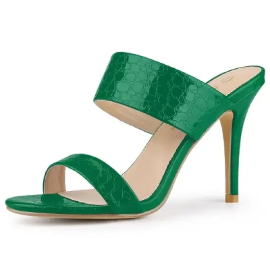 Allegra K Women's Open Toe Stiletto Heel Slide Sandals image {10}