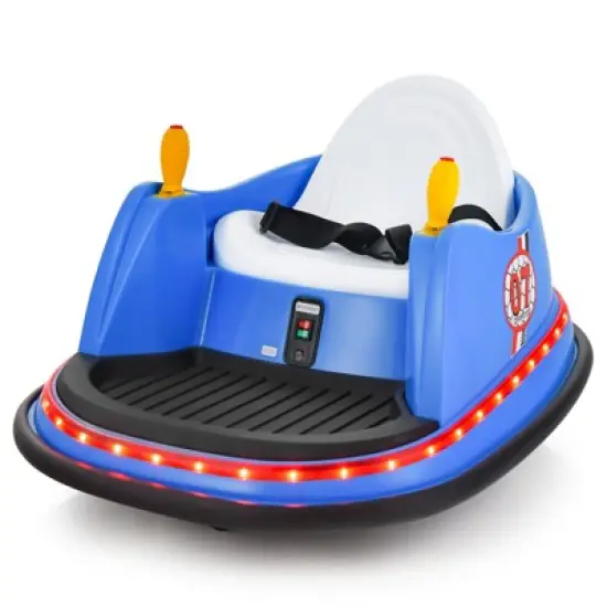 Costway 12V Vehicle 360&deg; Spin Race Toy Kids Ride On Bumper Car w/ Remote Control Purple/Blue/Red/Pink image {10}