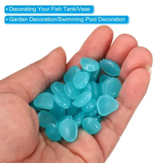 Unique Bargains Fish Tank Decoration Glowing Pebbles 8-11mm 300 Pcs image {4}