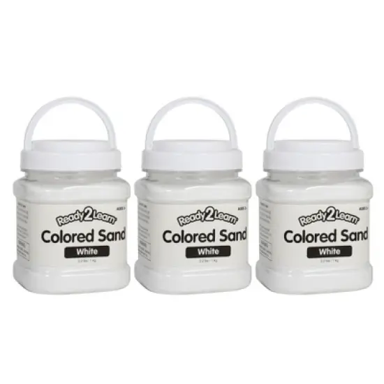 READY 2 LEARN&trade; Colored Sand - White - 2.2 lb. Jar - Pack of 3 image {5}