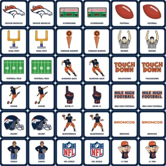 MasterPieces Officially Licensed NFL Denver Broncos Matching Game for Kids and Families image {2}