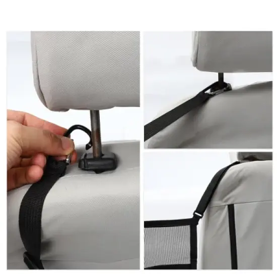 Unique Bargains Dog Car Barrier with Elastic Mesh 15.7"x13.7" Black 1 Pc image {3}