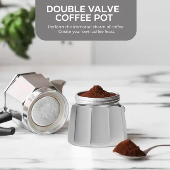 Espresso Coffee Maker &ndash; Durable Aluminum, Fast Brewing, Sleek Design image {3}