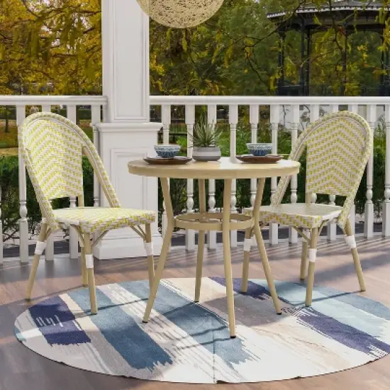 3pc Arna Patio Set With 32" Round Dining Table - miBasics image {10}