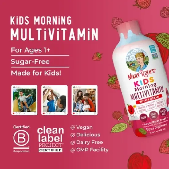 Kids Liquid Multivitamin with Lutein Apple Berry Blast 15.22 fl oz image {7}