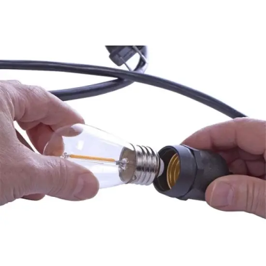 Sterno Home Vintage-Style Outdoor LED String Lights, Black, 48 Feet image {3}