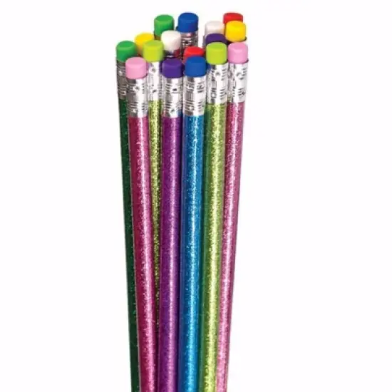 Sparkle & Shine Glitter Pencils (8 Pack) - Assorted Glitter Colors, #2 HB Lead image {3}