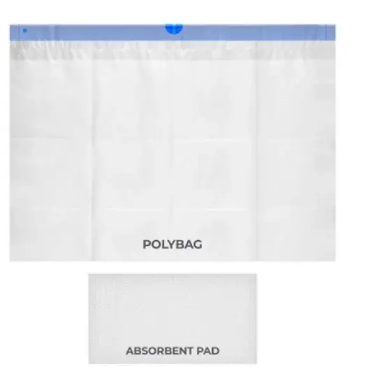 SevaCare by Monoprice Bedside Commode Disposable Liner with Draw String and Absorbent Pads(50 per box) image {4}