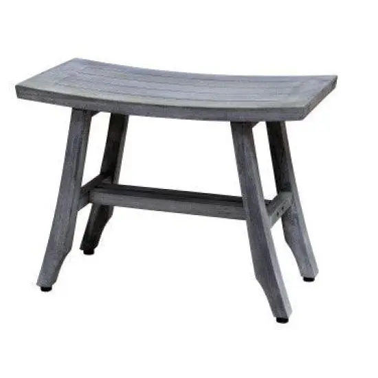 CoastalVogue&reg; Satori&reg; 24" Teak Wood Shower Bench in Antique Gray Finish - Target Plus Gray 24"L x 12"D x 18"H image {1}