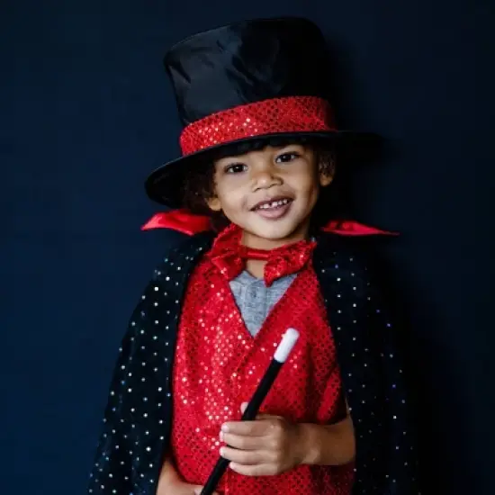 Melissa & Doug Magician Role Play Costume Set - Includes Hat, Cape, Wand, Magic Tricks image {5}