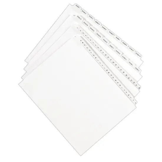 Avery Allstate-Style Legal Exhibit Side Tab Dividers 26-Tab A-Z Letter White 01700 image {5}