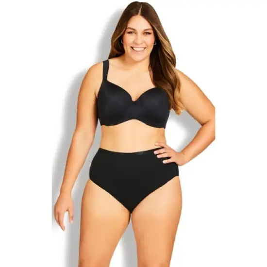 Women's Plus Size Basic Modern Brief 3 Pack- black | AVENUE image {4}