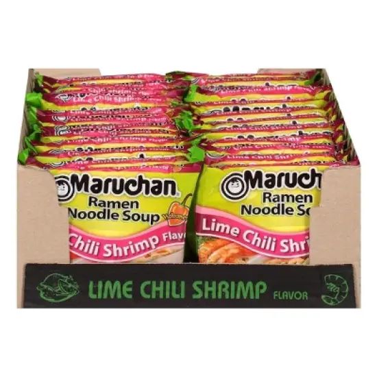 Maruchan 24pk Lime Chili Shrimp, Instant Ramen Noodles, Ready to Eat Meals, 3 Oz Packets image {1}