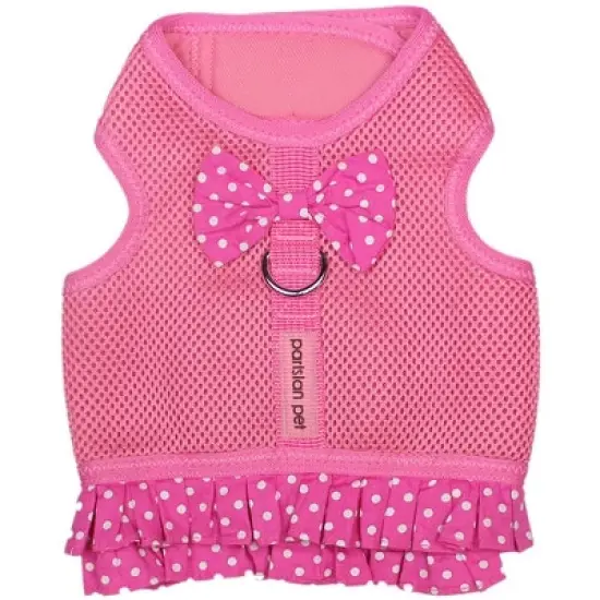 Parisian Pet 'Polka Dot Harness' Dress for Dogs & Cats &ndash; Fashionable Pet Dress with Adjustable Harness, Comfortable Fit, Pink image {4}