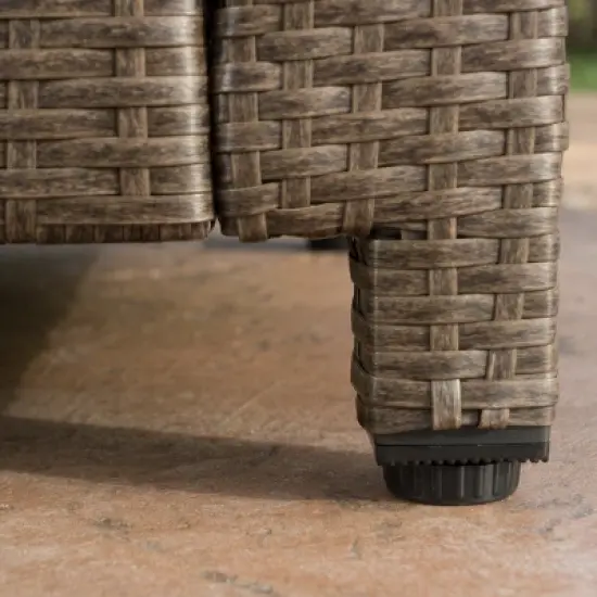 Puerta 4pc Wicker Chat Set - Light Brown/Ceramic Gray - Christopher Knight Home image {3}