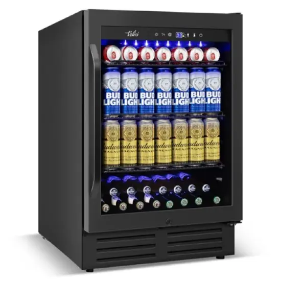 Velivi 24 Inch Beverage Refrigerator, 5.2 Cu. Ft. Drink Refrigerator with Glass Door image {5}