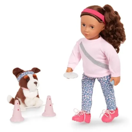 Our Generation Natalia & Nillie 18" Doll & Pet Training Set image {1}