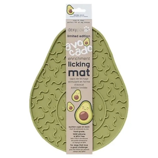 Dexypaws Enrichment Lick Mat: Avocado - Grooved Dog Feeding Pad image {9}