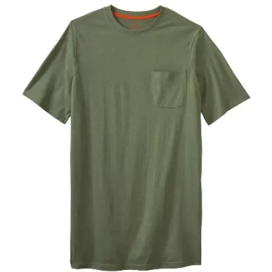 Boulder Creek by KingSize Men's Big & Tall  Heavyweight Longer-Length Pocket Crewneck T-Shirt image {3}