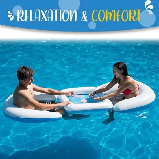 Zone Tech Game Station Set with Waterproof Playing Cards for Pool or Beach Blue/White (1 Game Set) image {6}