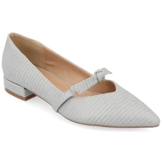 Journee Collection Womens Cait Textured Material Slip On Mary Jane Flats image {10}