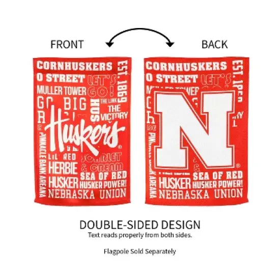 Embossed Suede Flag, House Size, University of Nebraska image {6}