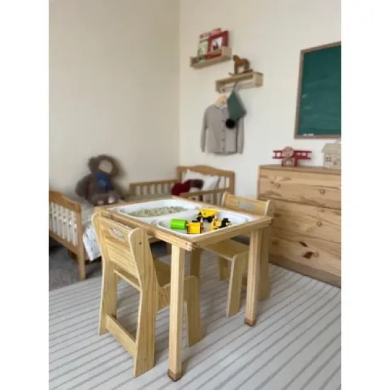 Avenlur Cordia Wooden Kids Activity Table and Chair Set &ndash; Natural Finish, Toddler & Preschool Learning Furniture image {6}