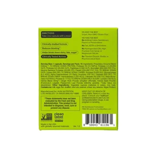 HUM Nutrition Flatter Me Vegan Vitamin Capsules for Bloating Relief image {2}