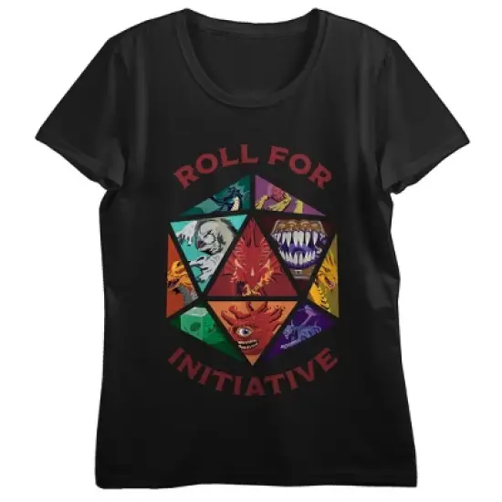 Dungeons & Dragons Roll For Initiative Crew Neck Short Sleeve Black Women&rsquo;s T-shirt image {2}