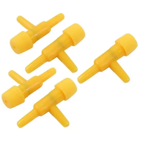 Unique Bargains Aquarium Yellow Plastic 2 Way Air Control Valves 5 Pcs image {4}
