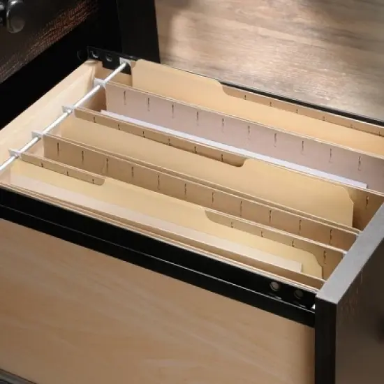 Dakota Pass Computer Desk with Hutch Light Brown - Sauder image {5}