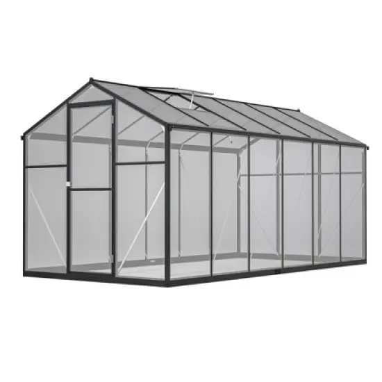 Greenhouse for Outdoors, Walk In Greenhouse with Lockable Door, Ventilation Window and Aluminum Frame for Backyard Balcony Garden Sunroom image {9}