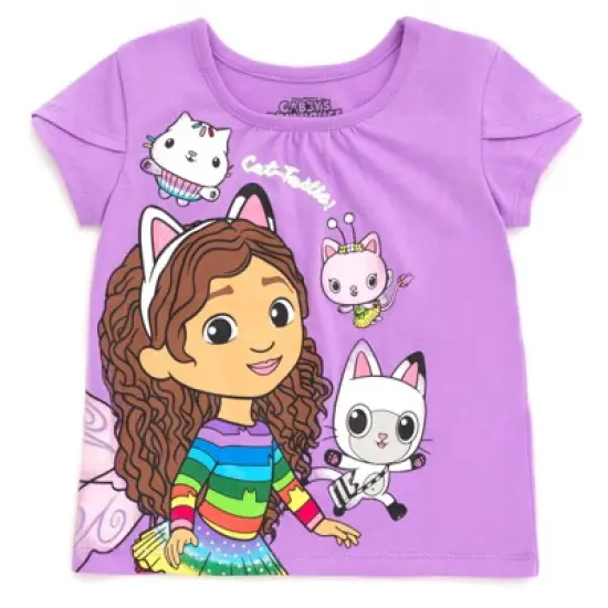 Dreamworks Gabby's Dollhouse Pandy Paws Cakey Cat Girls T-Shirt Mesh Skirt & Scrunchie 3 Pc Set Toddler to Big Kid image {1}