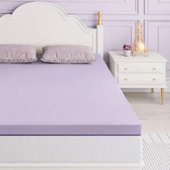 SEVOBAL Mattresses Premium Firm Memory Foam Mattress Topper Cooling Ventilated Design for Bedroom, Purple, 74"*54"*2" image {3}