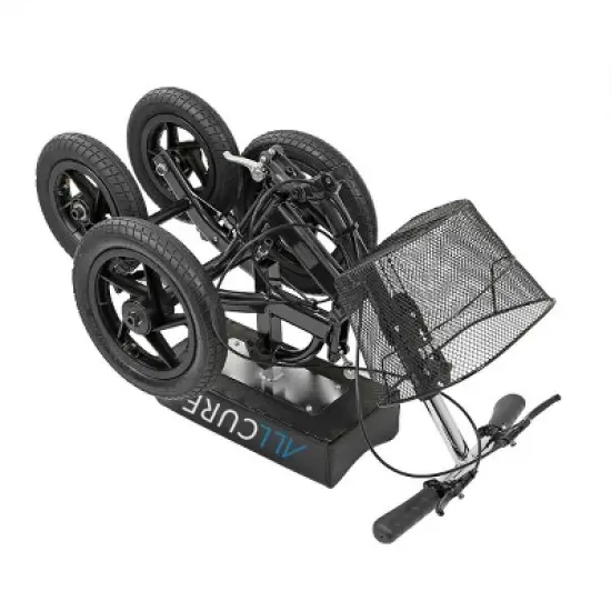 AllCure All Terrain Foldable Medical Knee Walker Scooter Roller, Black image {6}