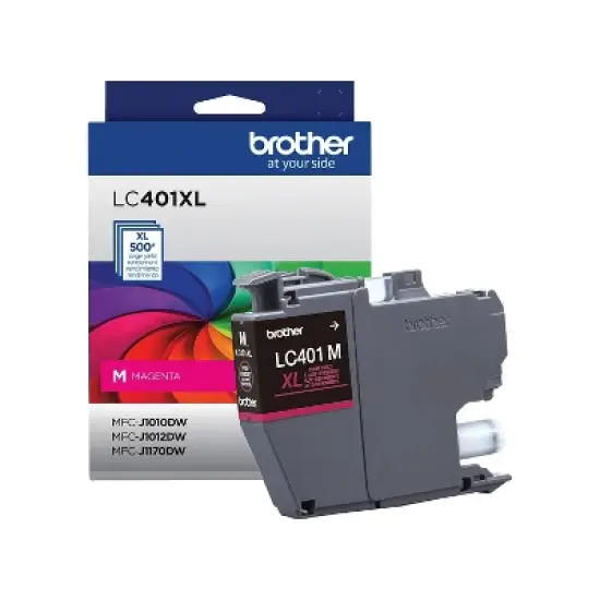 Brother LC401 Magenta High Yield Ink Cartridge Prints Up to 500 Pages (LC401XLMS) image {2}