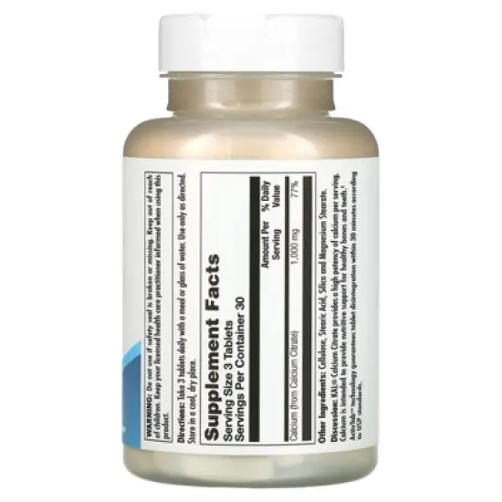 KAL Calcium Citrate 1000, 90 Tablets (333 mg per Tablet) image {1}