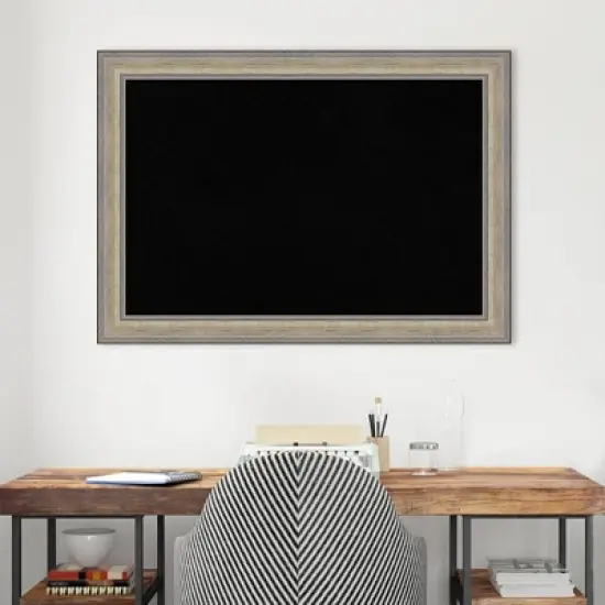 Amanti Art 41"x29" Wood Frame Black Cork Board Fleur Champagne Silver : Wall Mount image {8}