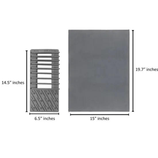 Home Mart Goods Plastic Dish Rack with Micro Fiber Drying Mat image {7}