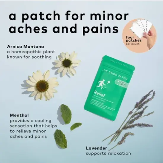 The Good Patch Relief Plant Patch - 4ct: Vegan, Paraben-Free, Dermatologist Tested image {1}