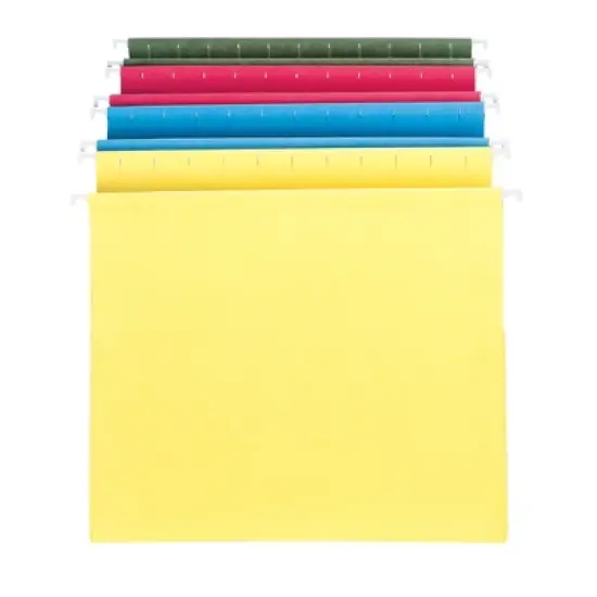Smead Hanging Pocket with Full-Height Gusset, 3-1/2" Expansion, Letter Size, Assorted Colors, 4 per Pack (64291) image {2}