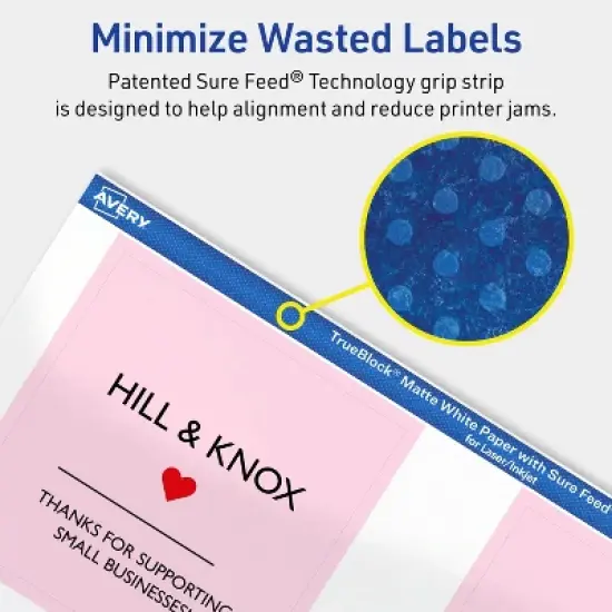 Avery TrueBlock Matte White Paper Labels,  3" x 3" Square image {3}