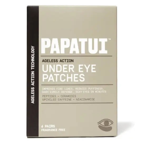 Papatui Men's Paraben-Free Niacinamide, Hyaluronic Acid and Caffeine Under Eye Patches - Unscented - 6 ct image {1}