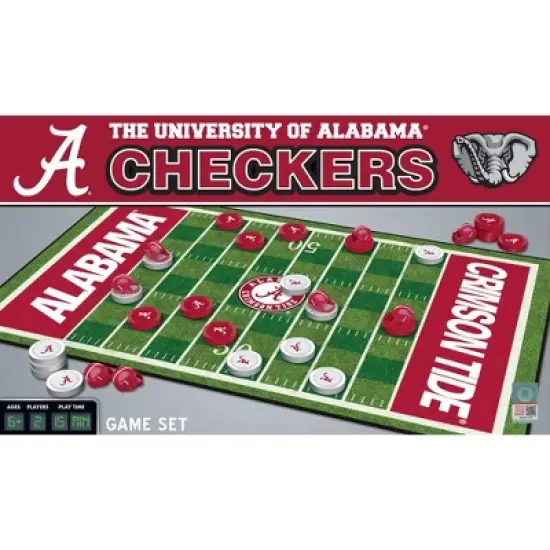 MasterPieces Officially licensed NCAA Alabama Crimson Tide Checkers Board Game for Families and Kids ages 6 and Up image {1}