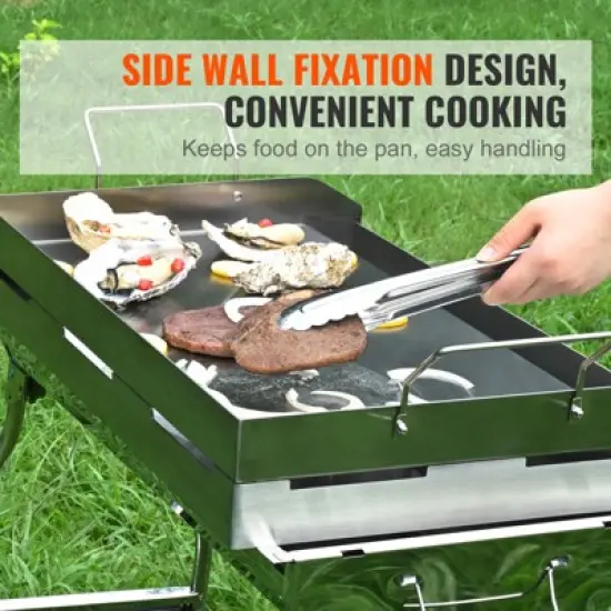 VEVOR Stove Top Griddle, 23.5"x16" Pre-Seasoned Stainless Steel Griddle, Rectangular Double Burner Griddle Pan, Non-Stick Family Pan Cookware image {6}