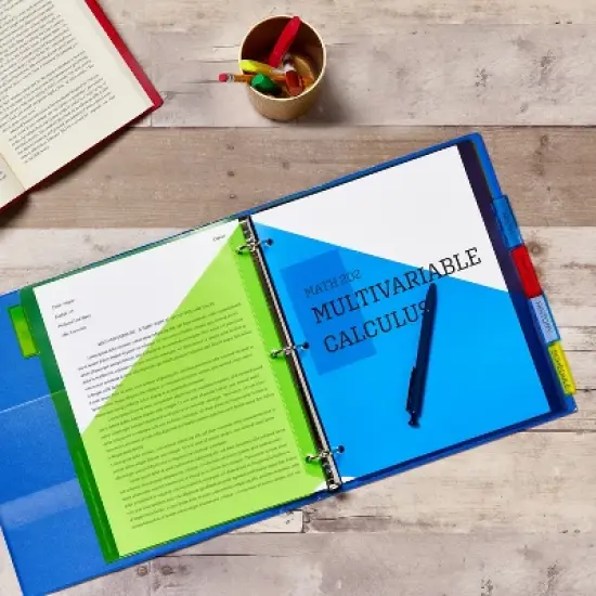 Avery Dividers for 3 Ring Binders, 5-Tab Binder Dividers, Two-Pocket Plastic Binder Dividers, Insertable Big Tab, Multicolor, 3 Sets (71906) image {2}